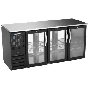 Beverage-Air BBN72HC-F-GS-PT-B 72" Pass Thru Bar Refrigerator - 6 Sliding Glass Doors, Black, 115v