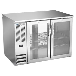 Beverage-Air BB48HC-FG-PT-S 48" Pass Thru Bar Refrigerator - 4 Swinging Glass Doors, Stainless, 115v