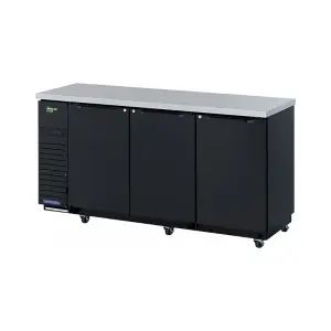 Turbo Air TBB-24-72SBD-N6 73 1/8" Bar Refrigerator - 3 Swinging Solid Doors, Black, 115v