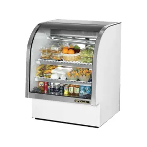 True TCGG-36-HC-LD 36-1/4" Full Service Deli Case w/ Curved Glass - (3) Levels, White, 115v