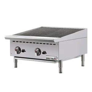 Winco NGCB-24R 24" Gas Charbroiler w/ Cast Iron Grates, Natural Gas, Convertible