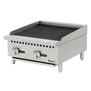Migali C-CR24 24" Natural Gas Charbroiler w/ Cast Iron Grates, 70,000 BTU