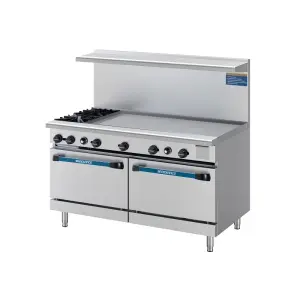 Turbo Air TARG-2B48G LP 60” 2 Burner Gas Range w/ Griddle & (2) Standard Ovens, Liquid Propane