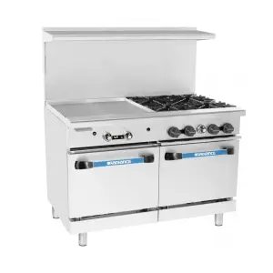 Turbo Air TARG-24G6B 60" 6 Burner Gas Range w/ Griddle & (2) Standard Ovens, Liquid Propane