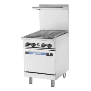 Turbo Air TAR-24RB-LP 24" Gas Range w/ Full Charbroiler & Standard Oven, Liquid Propane