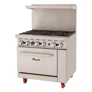 Migali C-RO6B-NG 36" 6 Burner Gas Range w/ Standard Oven, Natural Gas