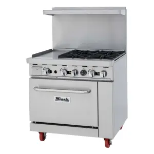 Migali C-RO4B-12GL-LP 36" Competitor Series® 4 Burner Gas Range w/ Griddle - (1) Standard Oven, Liquid Propane
