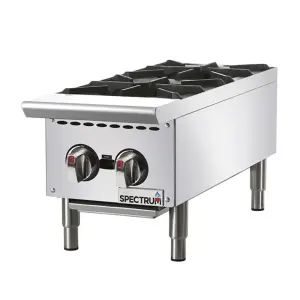 Winco NGHP-2 12" Gas Hotplate w/ (2) Burners & Manual Controls, Convertible