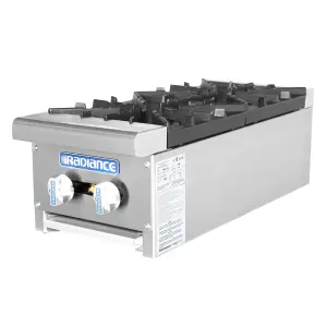 Turbo Air TAHP-12-2 12" Gas Hotplate w/ (2) Burners & Manual Controls, Liquid Propane