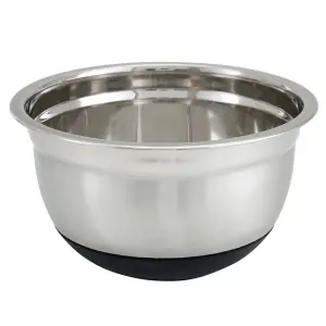 Winco MXRU-150 1 1/2 qt German Mixing Bowl w/ Mirror Finish Stainless, Non Slip Silicon Base
