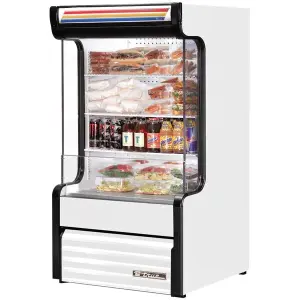 True TAC-14GS-LD 30 1/4" White Refrigerated Air Curtain Merchandiser with Glass Sides