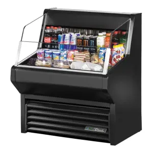 True THAC-36-HC-LD 36 1/8" Black Horizontal Refrigerated Air Curtain Merchandiser