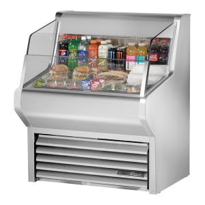 True THAC-36-S-HC-LD 36 1/8" Stainless Steel Horizontal Refrigerated Air Curtain Merchandiser