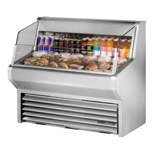True THAC-48-S-HC-LD 48 1/8" Stainless Steel Horizontal Refrigerated Air Curtain Merchandiser