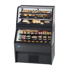 Federal Industries CD4828/RSS4SC 48" Black Dual Service Dual Temperature Merchandiser