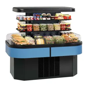 Federal Industries IMSS84SC-2 84" Island Self-Service Air Curtain Merchandiser with 2 Adjustable Shelves