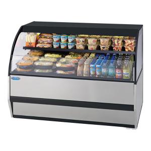 Federal Industries UCRSL7233C Slim-Line 72" Black Curved Horizontal Refrigerated Undercounter Air Merchandiser - 120V