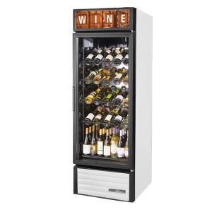 True GDM-23W-HC~TSL01 27" White Refrigerated Glass Door Wine Merchandiser with LED Lighting