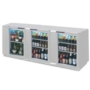 Beverage-Air BB94HC-1-G-S-WINE 95" Stainless Steel Counter Height Glass Door Back Bar Wine Refrigerator