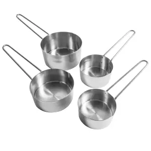 Winco MCP-4P 4 Piece Measuring Cup Set, Stainless
