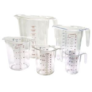 Winco PMCP-5SET 5 Piece Measuring Cup Set - Polycarbonate, Clear