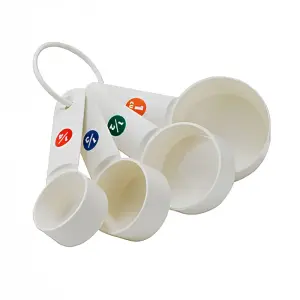 Winco MCPP-4 4 Piece Measuring Cup Set - Plastic, White