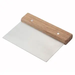 Winco DSC-3 Dough Cutter/Scraper w/ Wood Handle - 6" x 3", Stainless Steel
