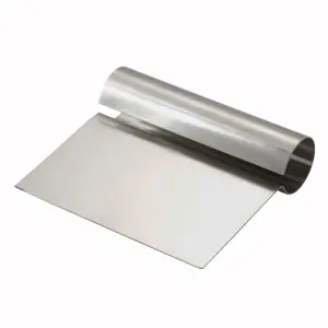 Winco DSC-1 Dough Cutter/Scraper w/ Steel Handle - 5 1/4" x 4 1/4", Stainless Steel
