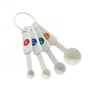 Winco MSPP-4 4 Piece Measuring Spoon Set - Plastic, White