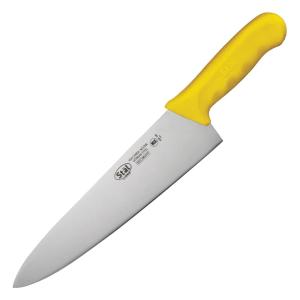 Winco KWP-100Y 10" Wide Cooks Knife w/ Yellow Polypropylene Handle