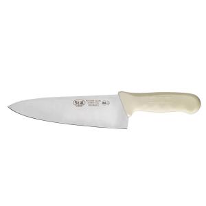 Winco KWP-80 8" Wide Cooks Knife w/ White Polypropylene Handle