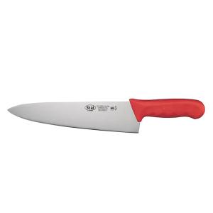 Winco KWP-100R 10" Wide Cooks Knife w/ Red Polypropylene Handle