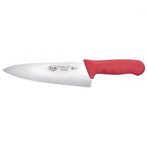 Winco KWP-80R 8" Chef's Knife w/ Red Polypropylene Handle, High-Carbon German Steel