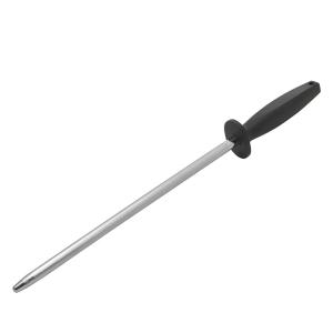 Winco KFP-123 12" Sharpening Steel w/ Extra Fine Grit, Black Handle