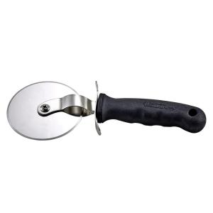Winco VP-316 4" Pizza Cutter w/ Black Plastic Handle, Stainless Steel